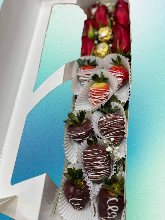 Long Box Rose Chocolate Covered Strawberries